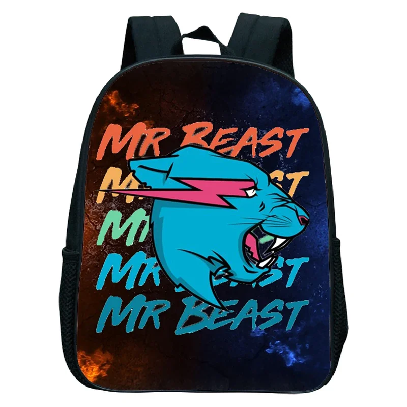 

Mr Wolf Beast Backpack 12 Inch Lightning Cat Kindergarten Bag Kids Schoolbag Primary School Students Bookbag Boys Girls Rucksack