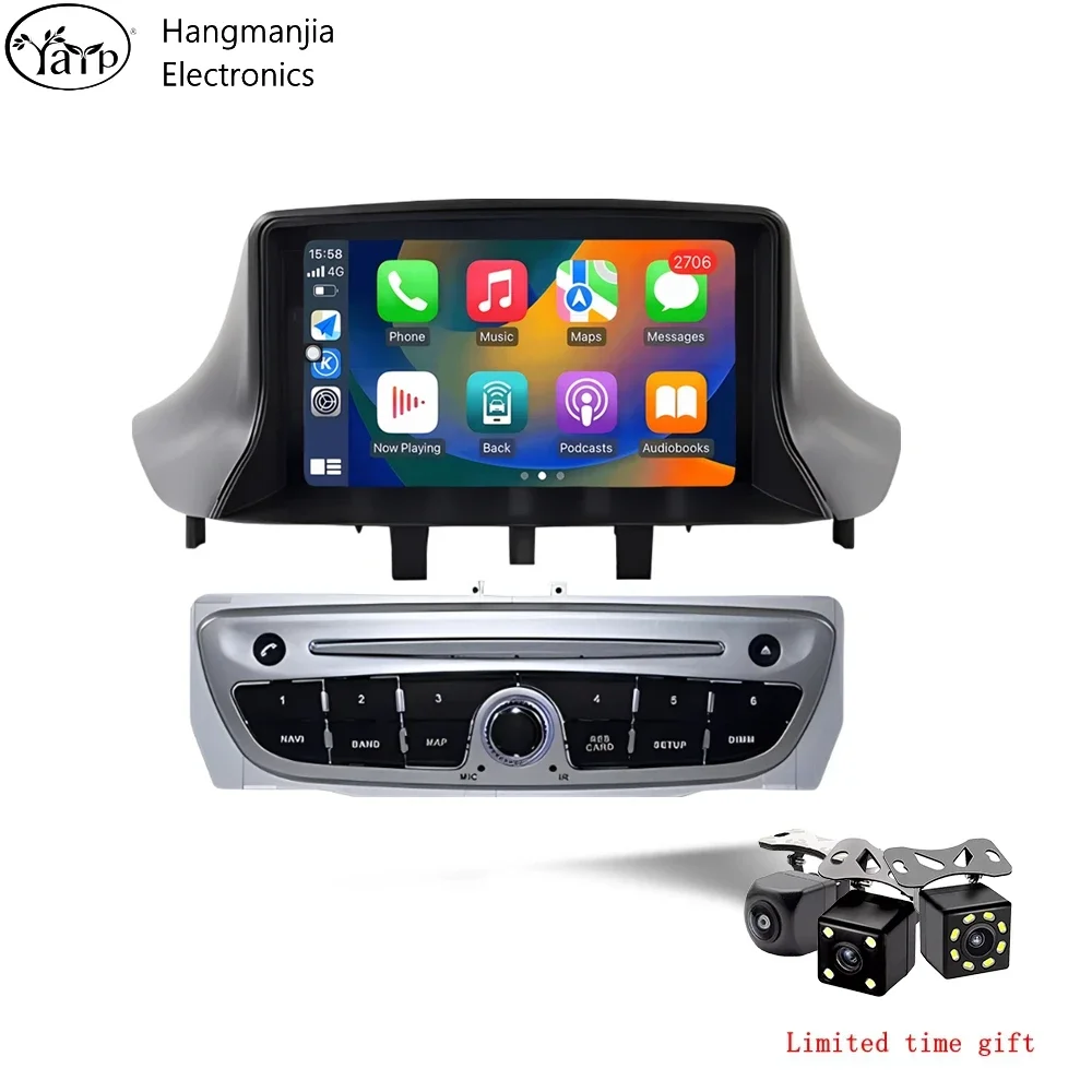 hangmanjia Android 13 Wireless CarPlay Auto Radio for Renault Megane 3  2008 2009 2010 2011 2012 2013 2014 GPS  autoradio 2din