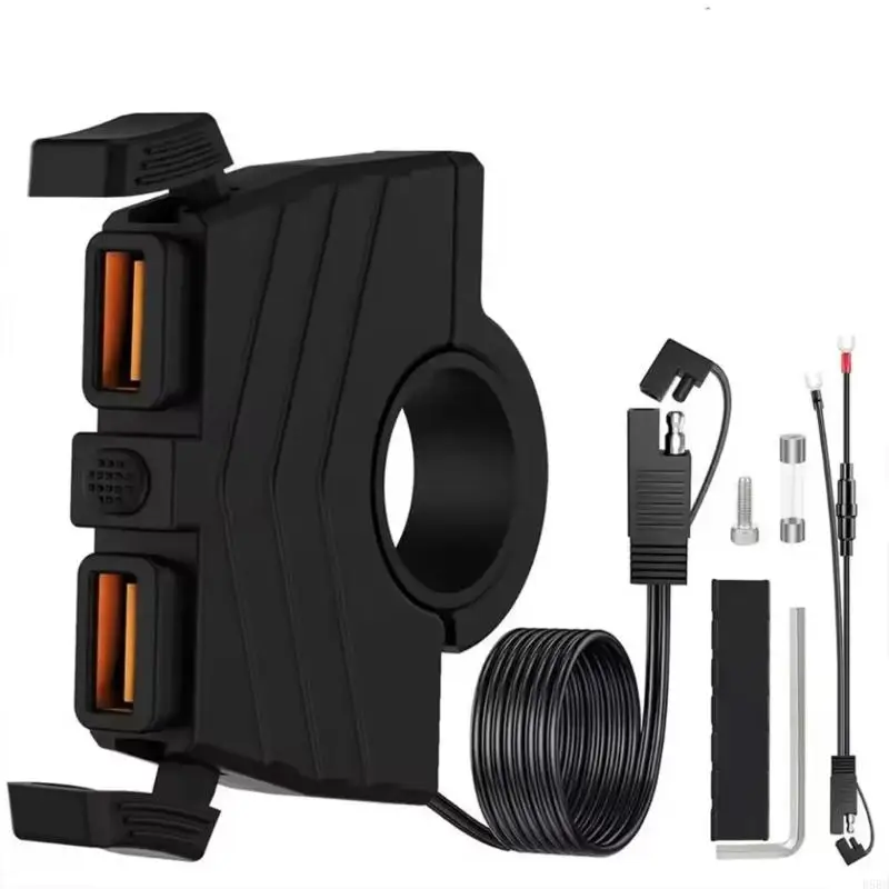 

D5BE Motorcycle Phone Chargers 36W USB Fast Charging Waterproof ABS Housing Design