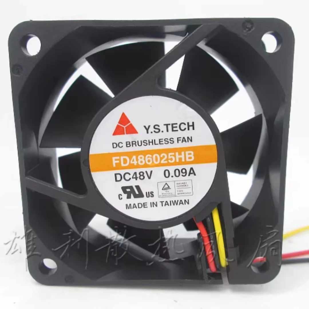 Original authentic  .  FD486025HB 6cm6025 48V0.09A 60*60*25MM  3 wire cooling fan