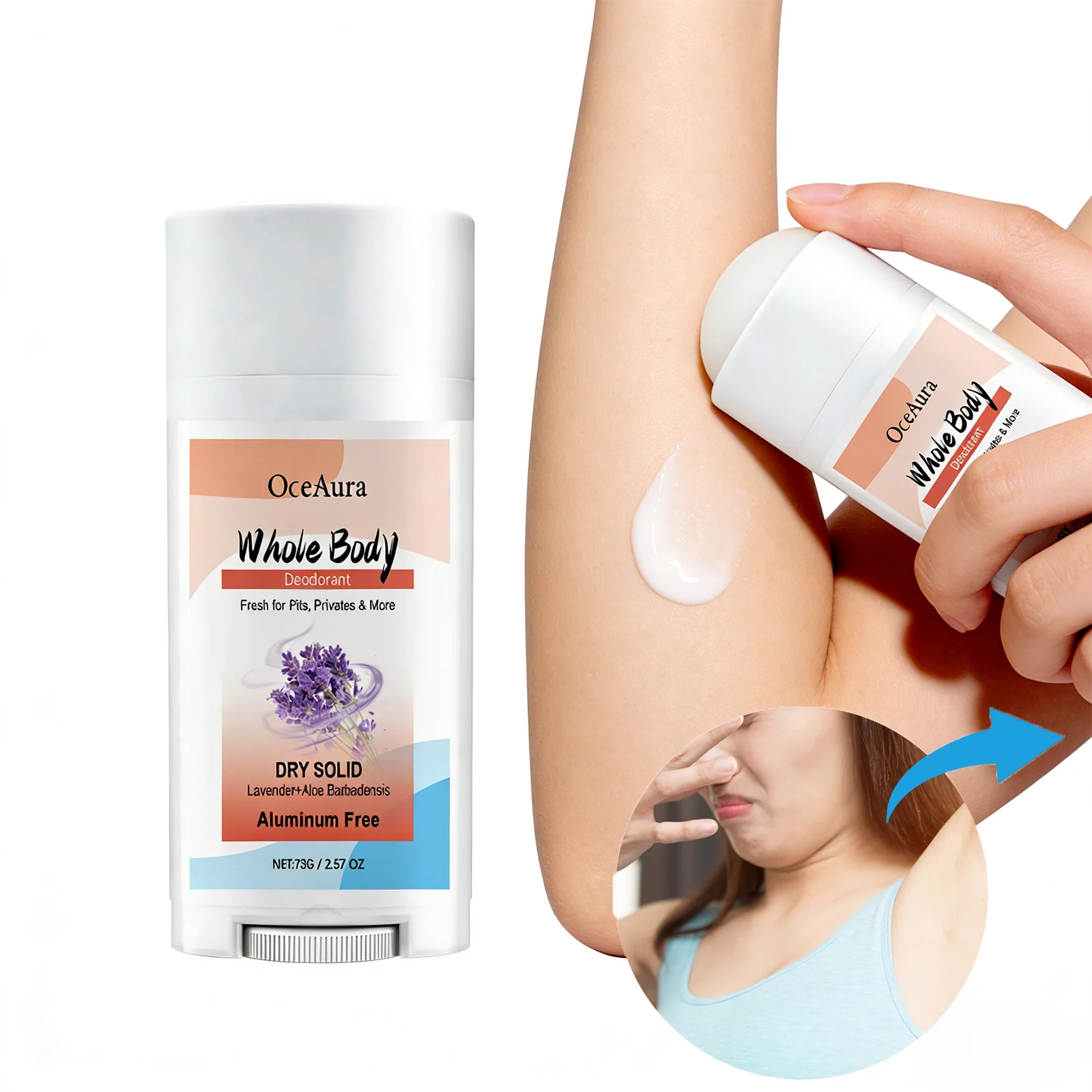 

Body Deodorant Stick Lavender Scent Long Lasting Odor purification No White Residue Moisturizing Without Greasiness Daily Use