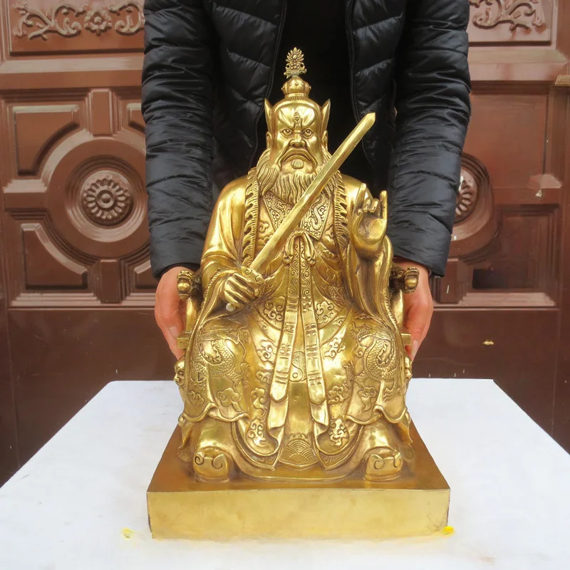 Large Tian Shi ZHANG DAOLING god BUDDHA copper statue Taoism Exorcise evil spirits worship FENG SHUI statue