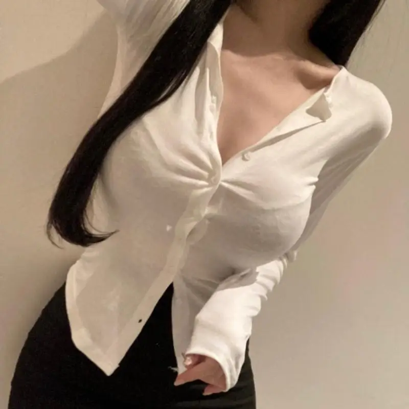 Spring Summer Slim Fit Long Sleeve round Neck Open Cardigan T-Shirt Women's UV Protection Thin Style Versatile Fashionable