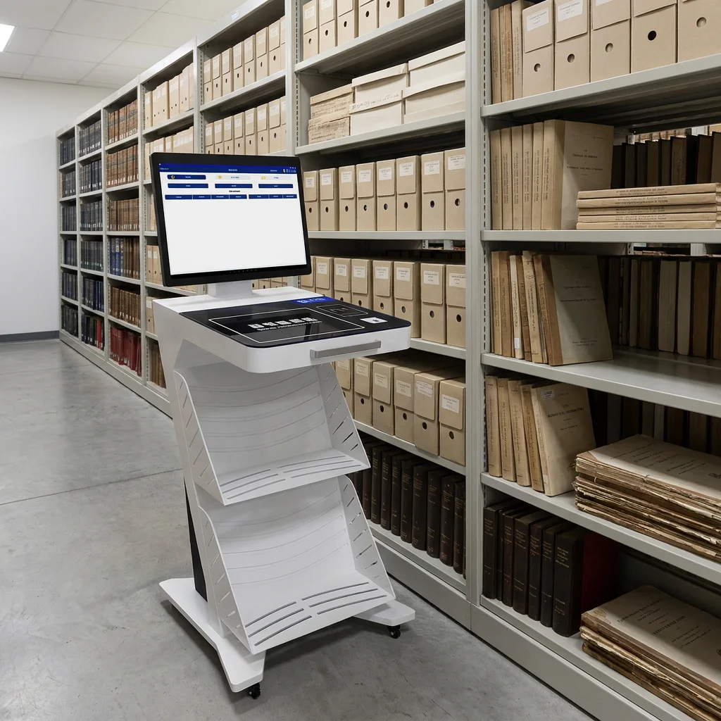 HAUMR Premium Smart Mobile RFID Library Inventory Trolley For Professional Book Searching Sorting And Cataloging