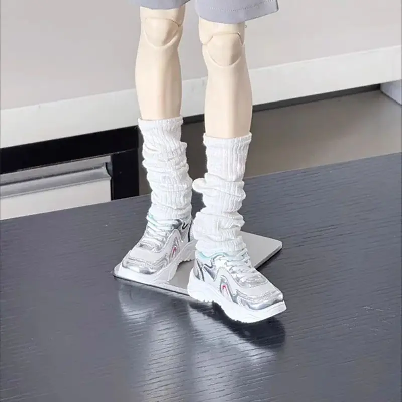 BJD poppenschoenen geschikt voor ID75 Oom maat nieuwe herenschoenen, blauw wit/zwart zilveren sportschoenen, sportschoenen, dagelijkse slijtage