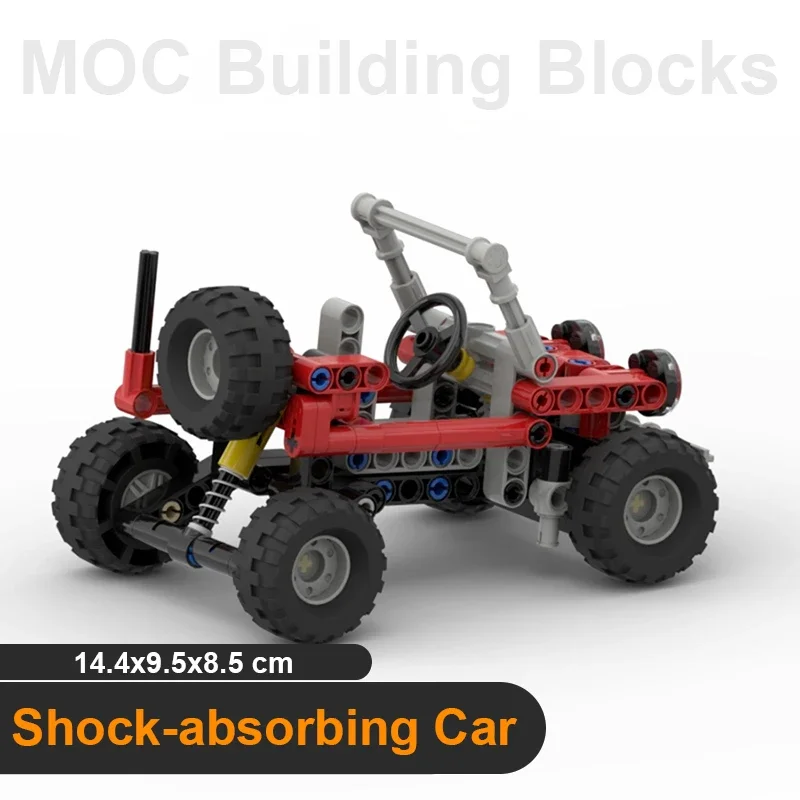 Blocs de construction tout-terrain avec amortisseur à ressort, assemblage de pièces amples, briques MOC, voiture pour enfant, bricolage, Modification, jouets de haute technologie