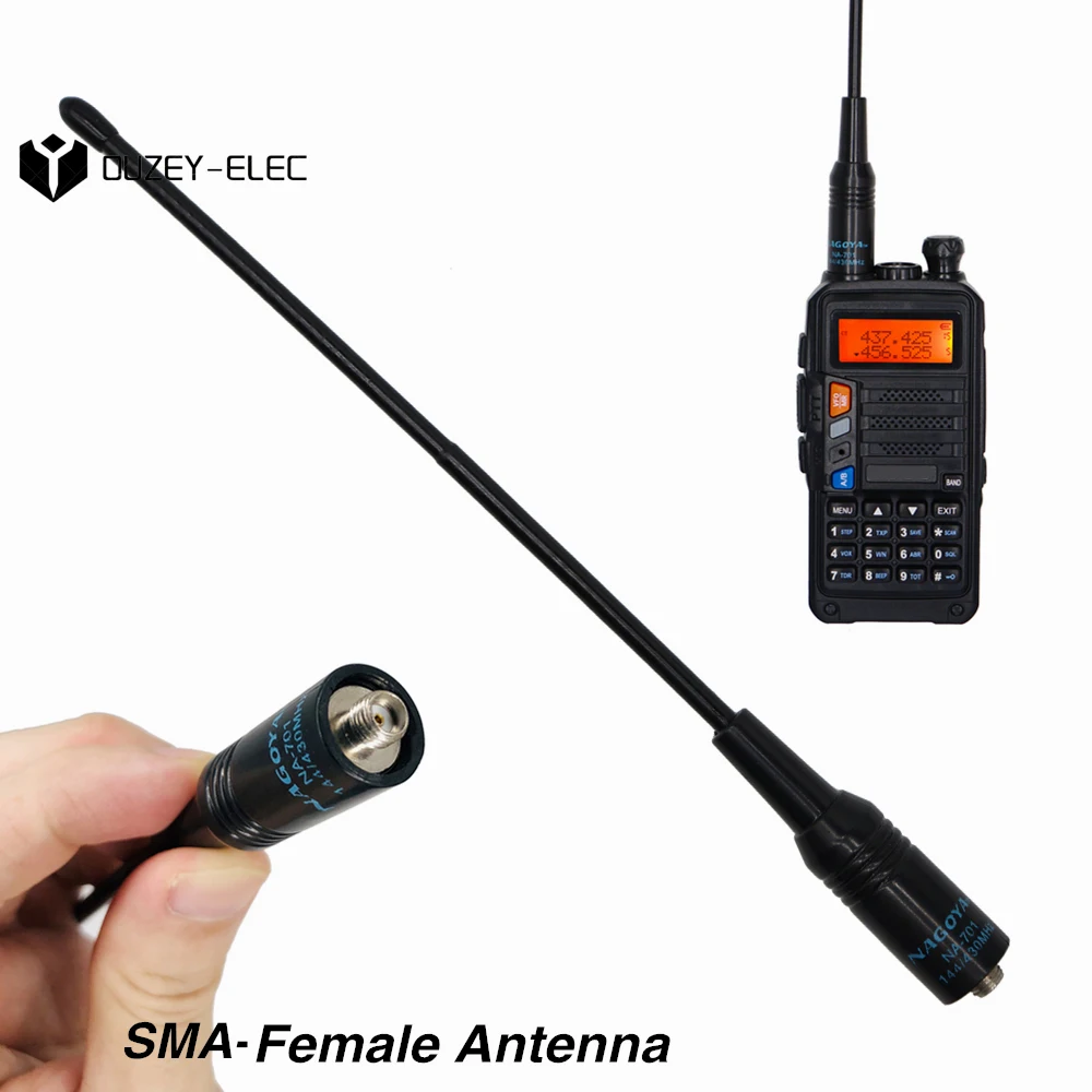 NA-771 banda dual de alta ganancia antena de látigo suave para uv5r serie 888s antena de intercomunicación de mano 2 vías de radio antena SMA hembra