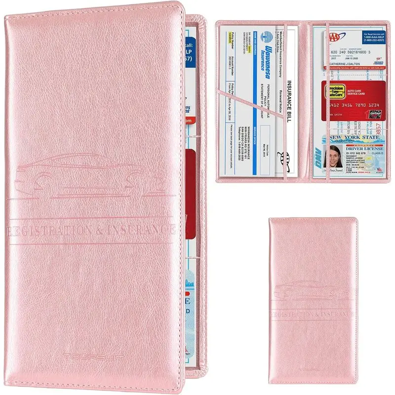 Vehicle Registration Certificate and Insurance Card Holder Car glove compartment document organizer Car interior accessories