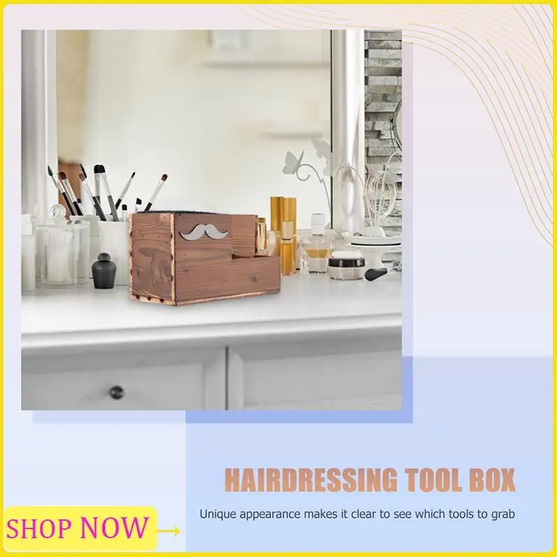 Especial Wood Hairdressing Tool Box Hair Salon Shear Holder Hair Cutting Scissors Rack Storage Container Barber Tools Holder