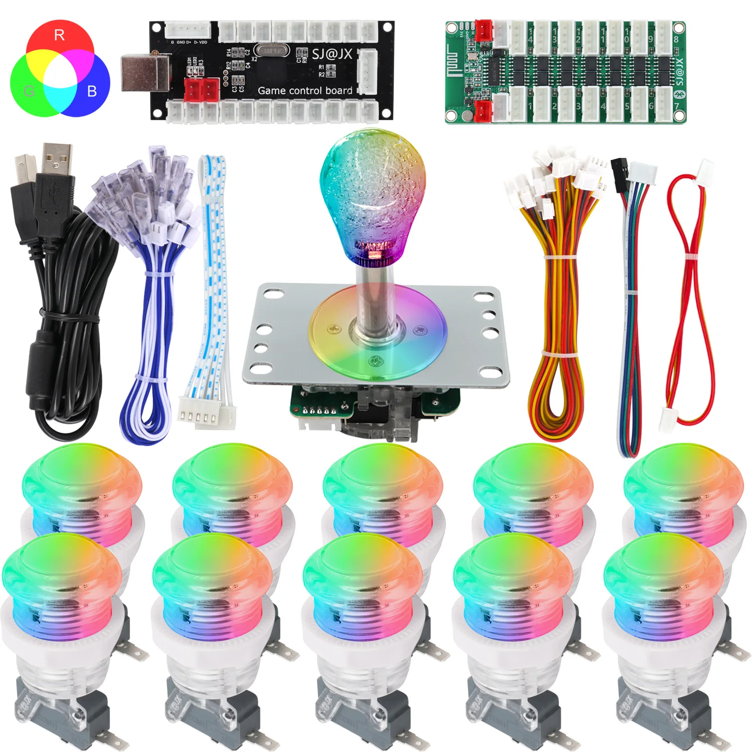 

Arcade Game RGB LED Controller Button Joystick Bluetooth RGB Control APP USB Encoder Kit for PC MAME Raspberry Pi Windows