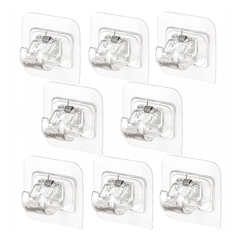 

Curtain Rods No Drill Curtain Rod Brackets Hooks Nail Free Adjustable Stick On Curtain Rod Transparent Hook Holder