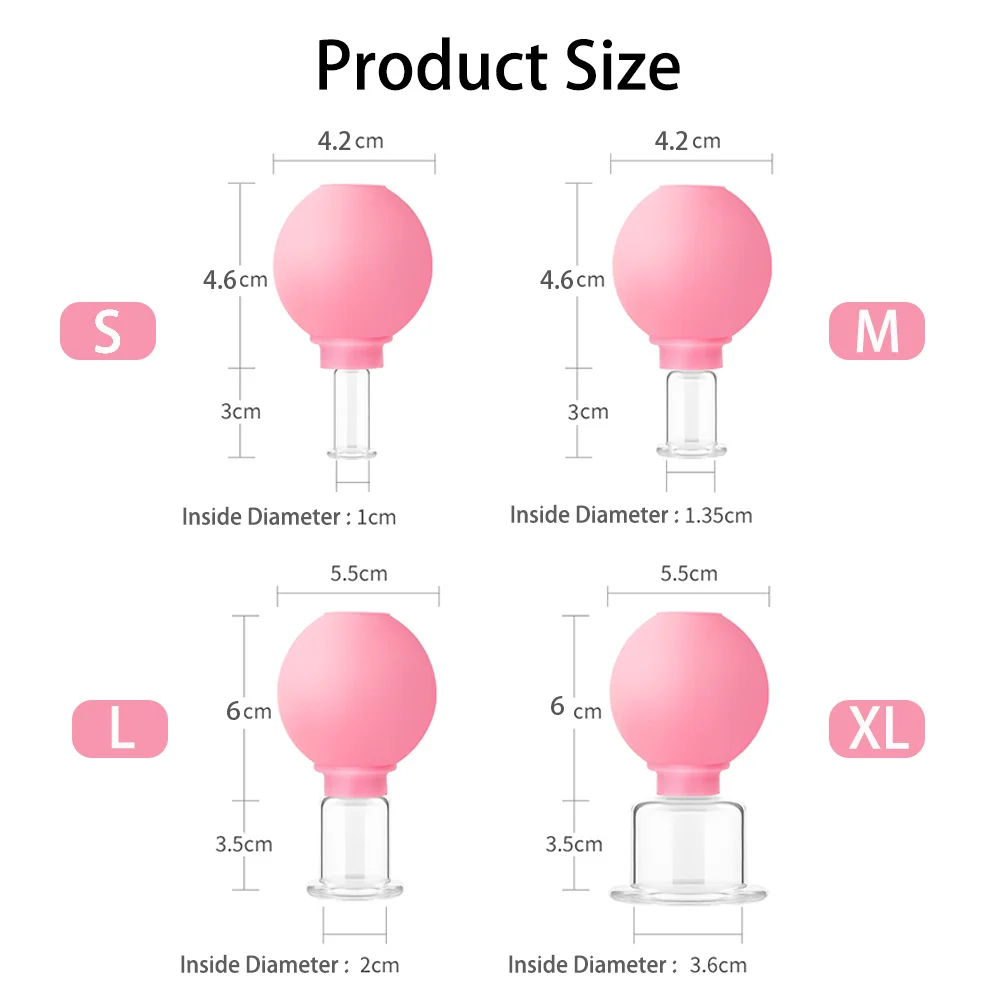 1/4PCS Rubber Massage Body Cups Vacuum Face Cupping Massage Cupping Facial Skin Lifting Body Anti Cellulite