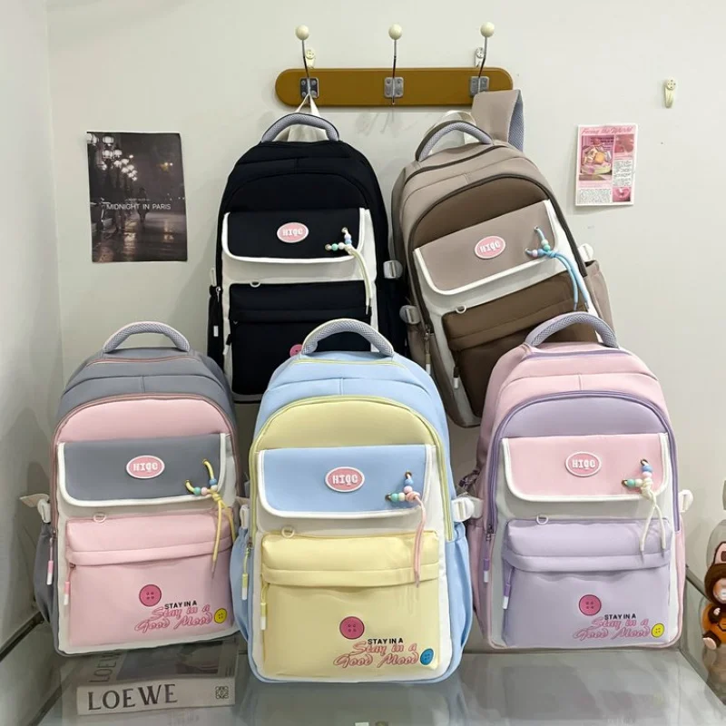 Zipper Nylon Cloth Backpack One Size New Hot Selling Waterproof Wear-Resistant Large Capacity Student Casual Backpack
