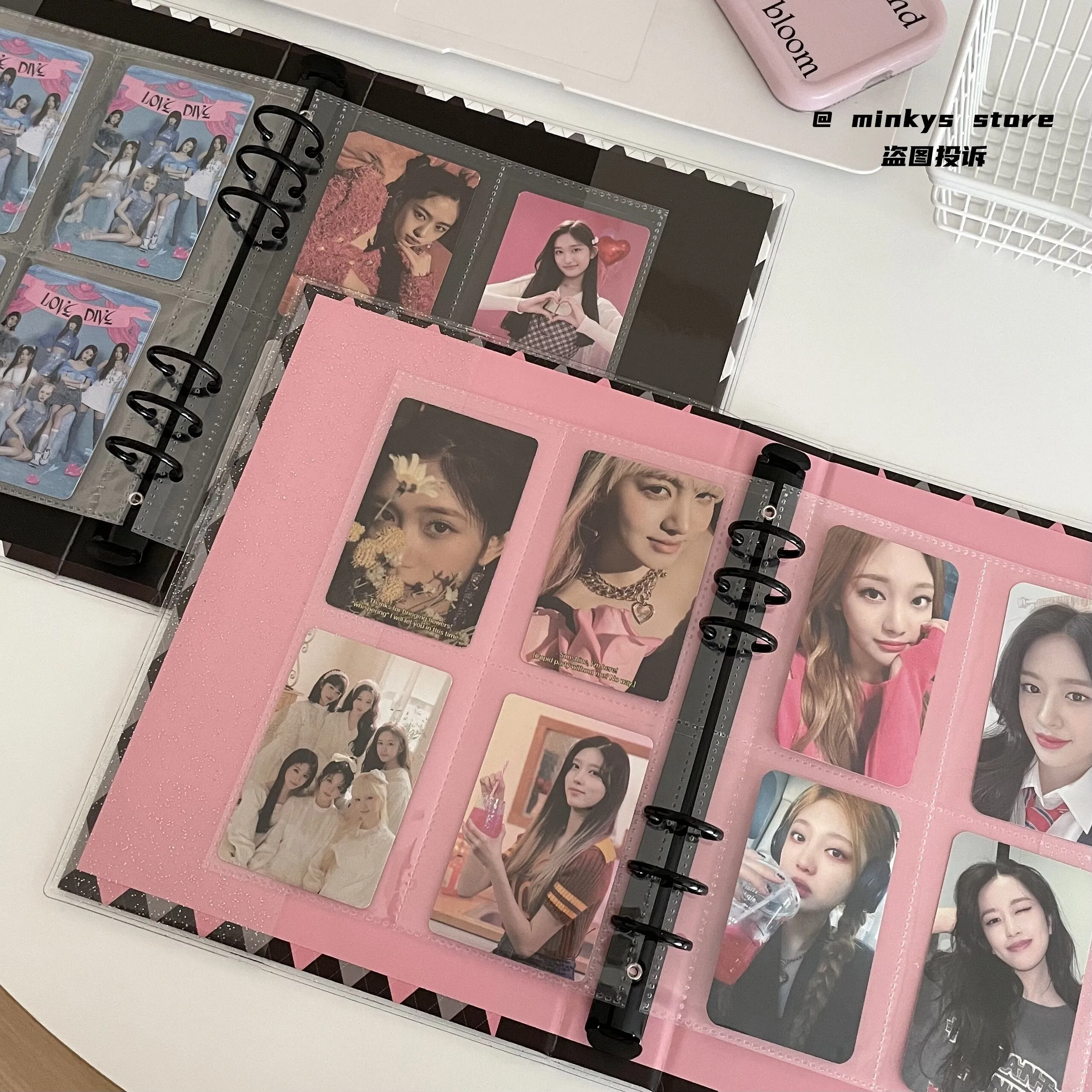 MINKYS New Retro Rhombus A5 Kpop Photocard Binder Collect Book Idol Photo Card Album Kawaii Stationery