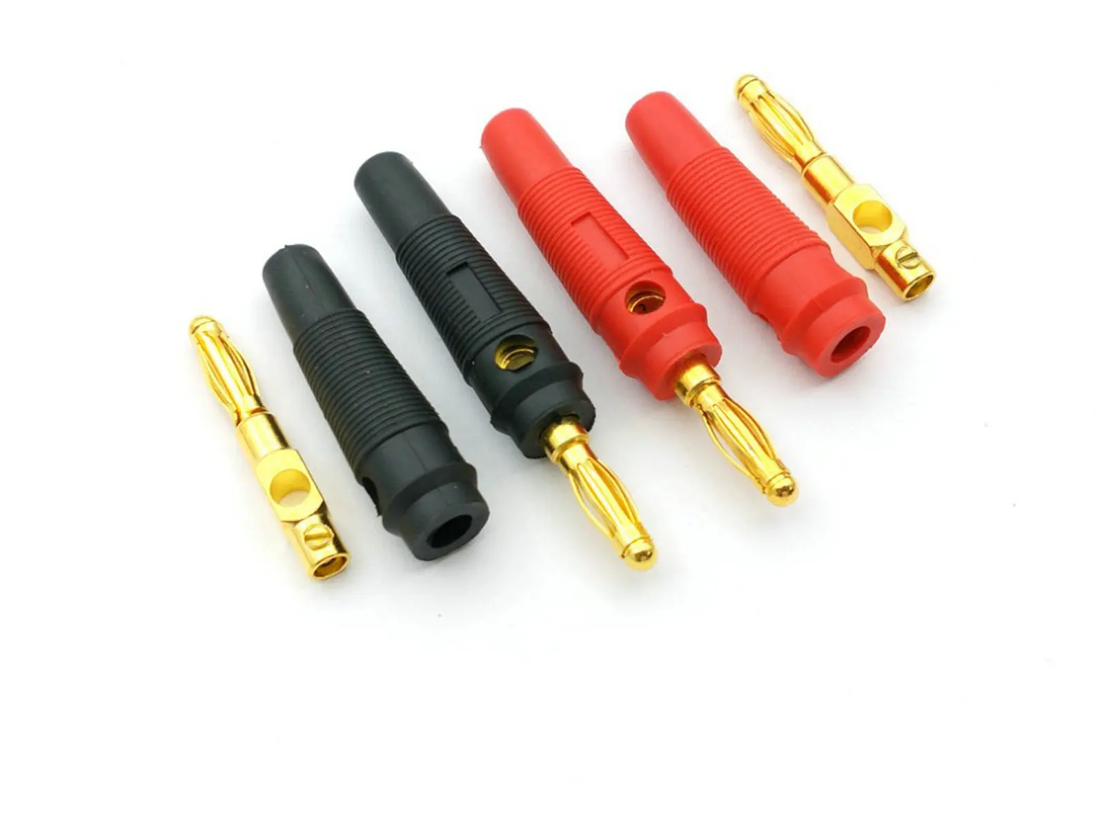 100 pcs Gold plated Plated 4mm Banana Plug for Audio Speaker Connectors