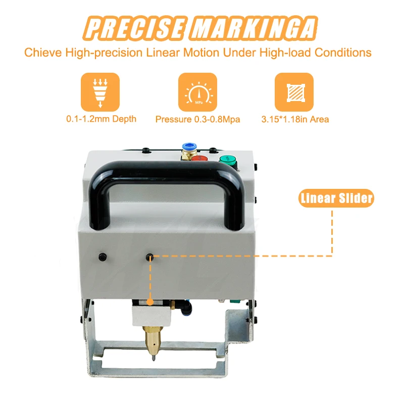 New Portable Pneumatic Engraving Marking Machine Touch Screen 80*30mm For Nameplate Cylinder Number Frame Chassis