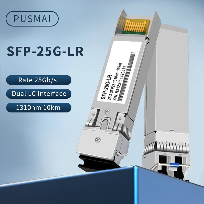 SFP28 25G LR 1310nm 10KM Transceiver Fiber Optic Module LC Connector for Nokia Juniper Mellanox Mikrotik For Ethernet Switch