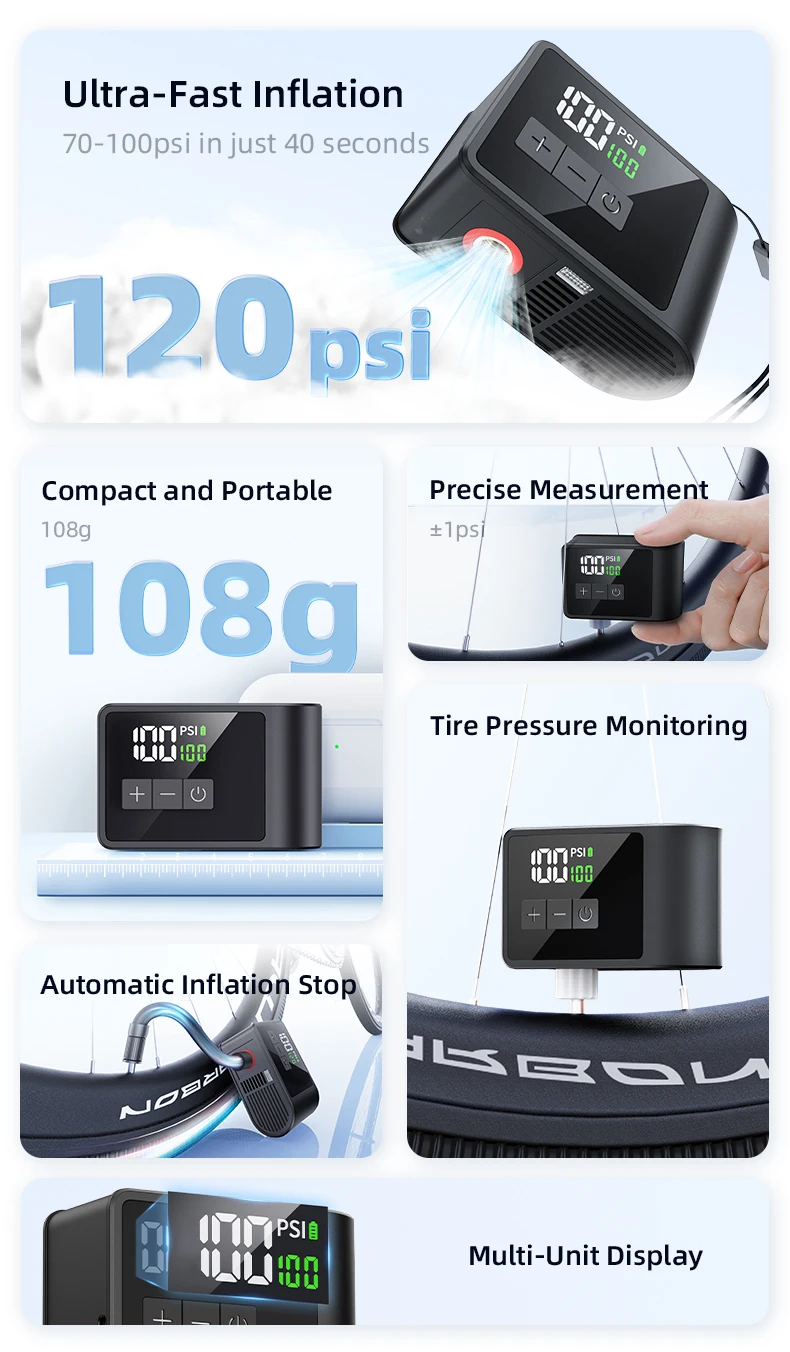 NEWO BL03 Newly Designed Portable Digital Air Pump Makes Mini Cordless Rechargeable Air Compressor For Car Bike Inflators