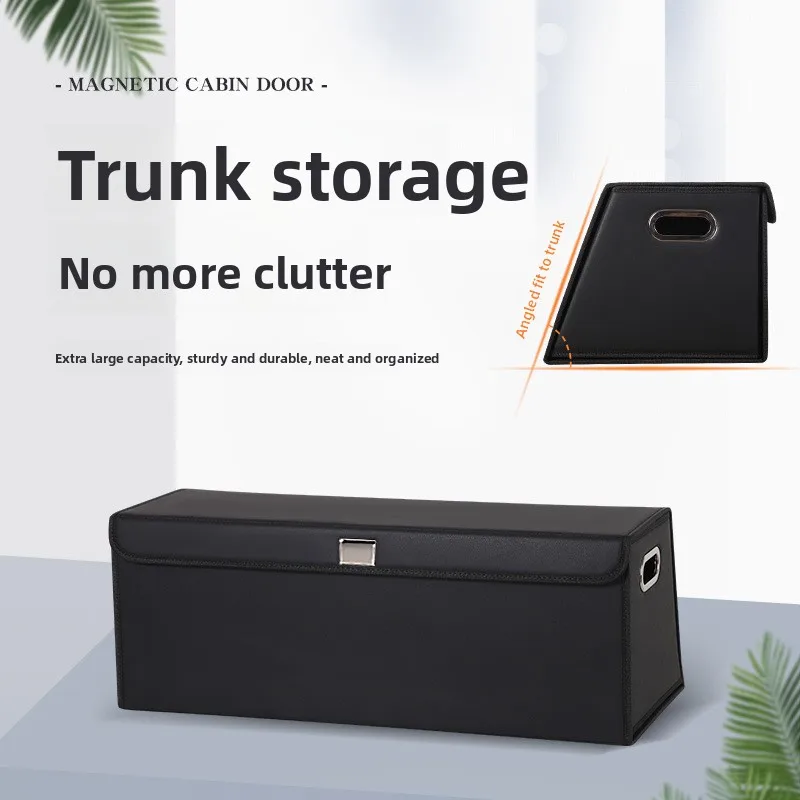 Large Capacity Car Trunk Storage Box SUV Vehicle Organizer Box Leather Material Business Style Thermal Insulation Type