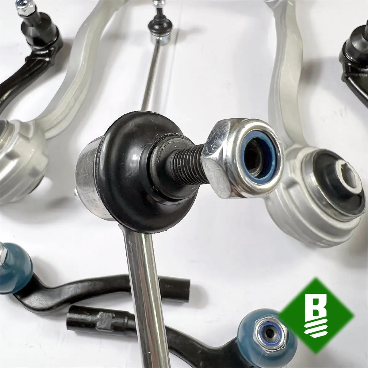 8pcs Front Lower Control Arm Kit with Stabilizer Link, Tie Rod End Replacement for 2002-2007 Mercedes Benz C200 C320 2043301911