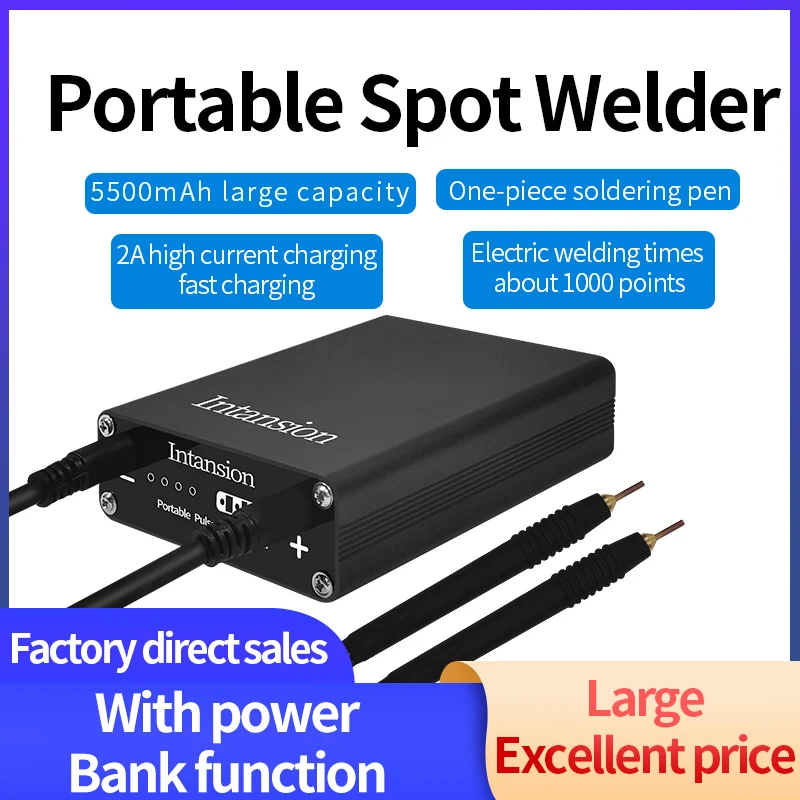 Saldatrice a punti portatile fai-da-te regolabile a 9 marce Mini saldatrice a punti con strumento di saldatura a penna a sgancio rapido per batteria