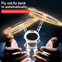 Levitating Luminous Flying Robot Infrared Induction Astronaut UFO Drone Hand Control Whirling Aircraft Outdoor Toy Kid Xmas Gift