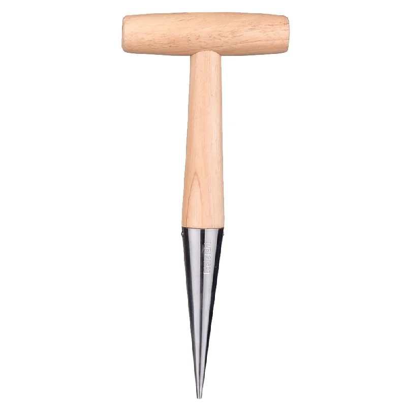 Practical Tools Garden Migration Loosen Soil Accessory Durable Plant Stainless Steel Sow Dibber Hole Punch Wood Handle