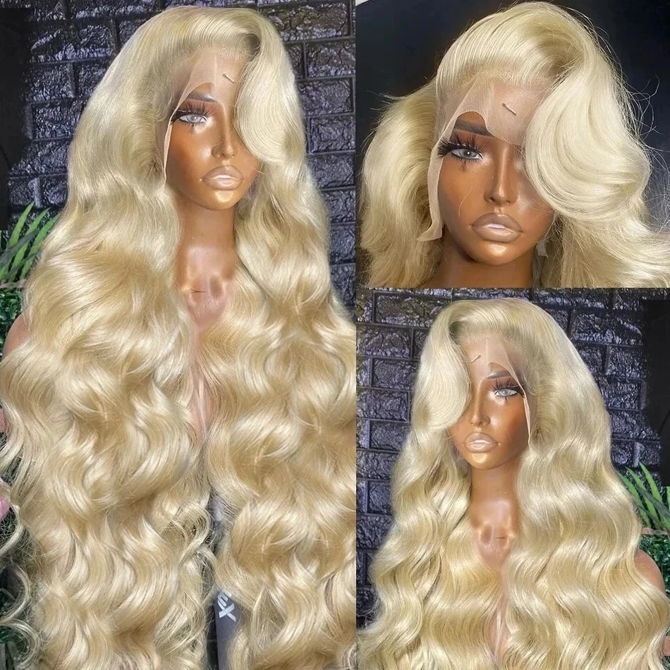 Blonde 13x4 30 40 High Inch 13x6 613 HD 200 Density Glueless Body Wave Human Hair Lace Front Wig Honey Lace Frontal Wigs Women image 4