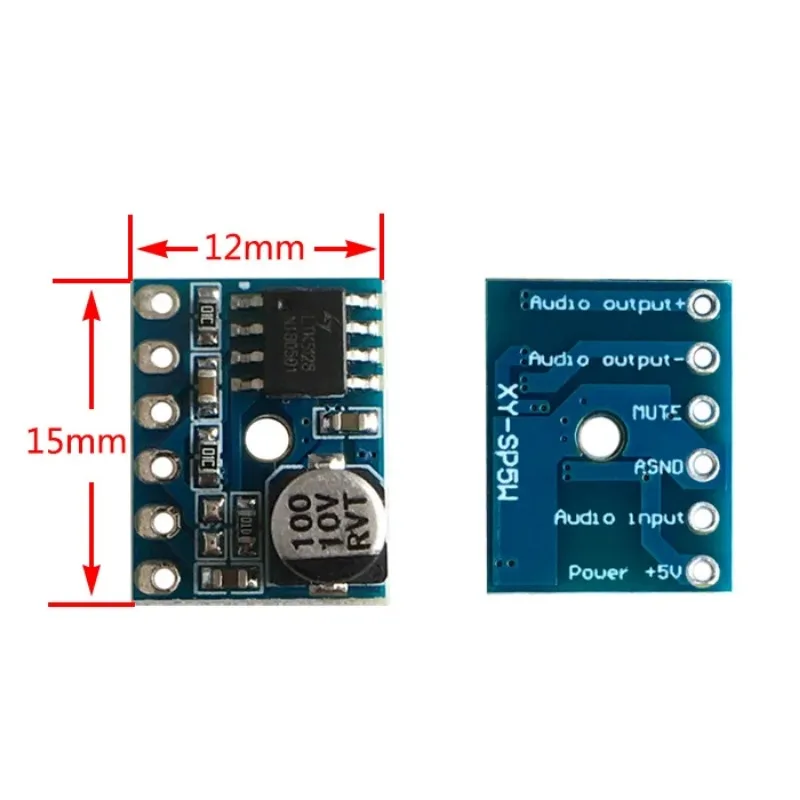 10 Pieces 5128 Mini Class D Module Digital Power Amplifier Board VS 88715V Monaural 5W Audio Power Amplifier DIY