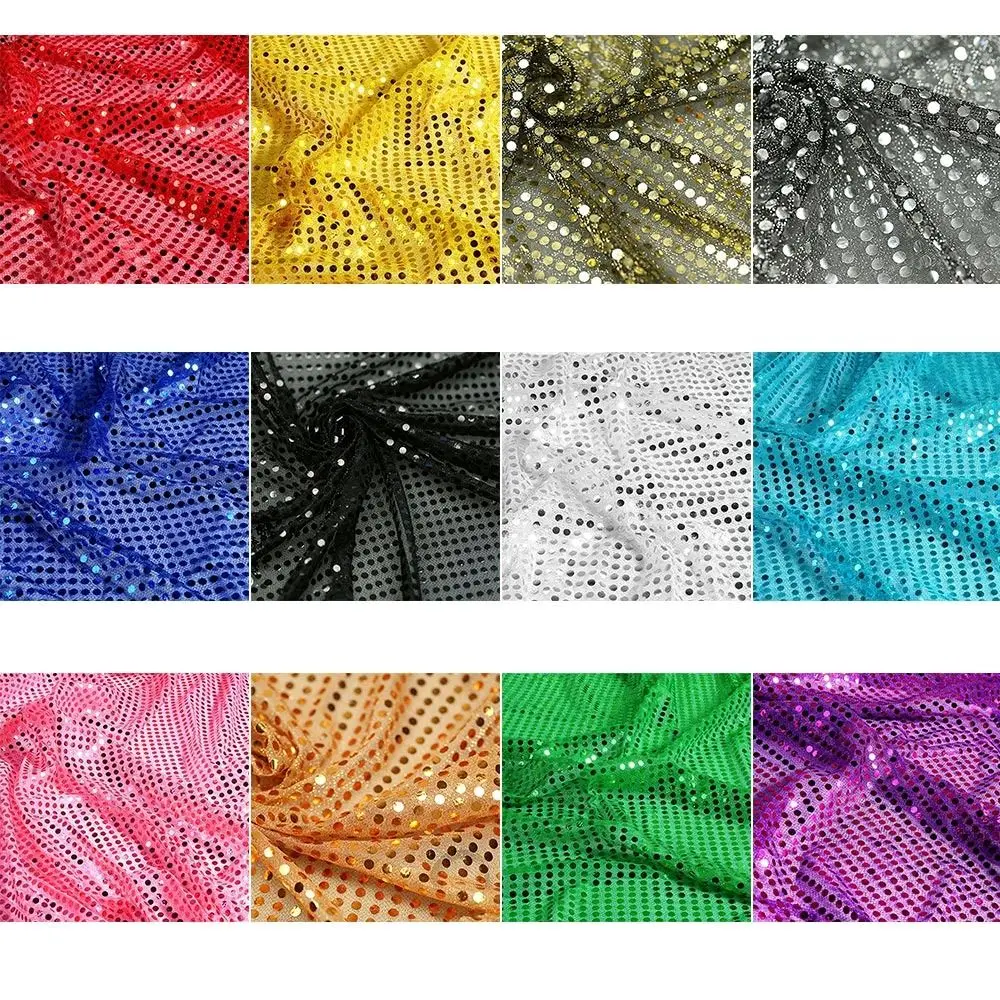 Fashion Shiny Sequins Sequin Fabric 100cm*110cm DIY Glitter Cloth Sparkle Fabric Stage Costume