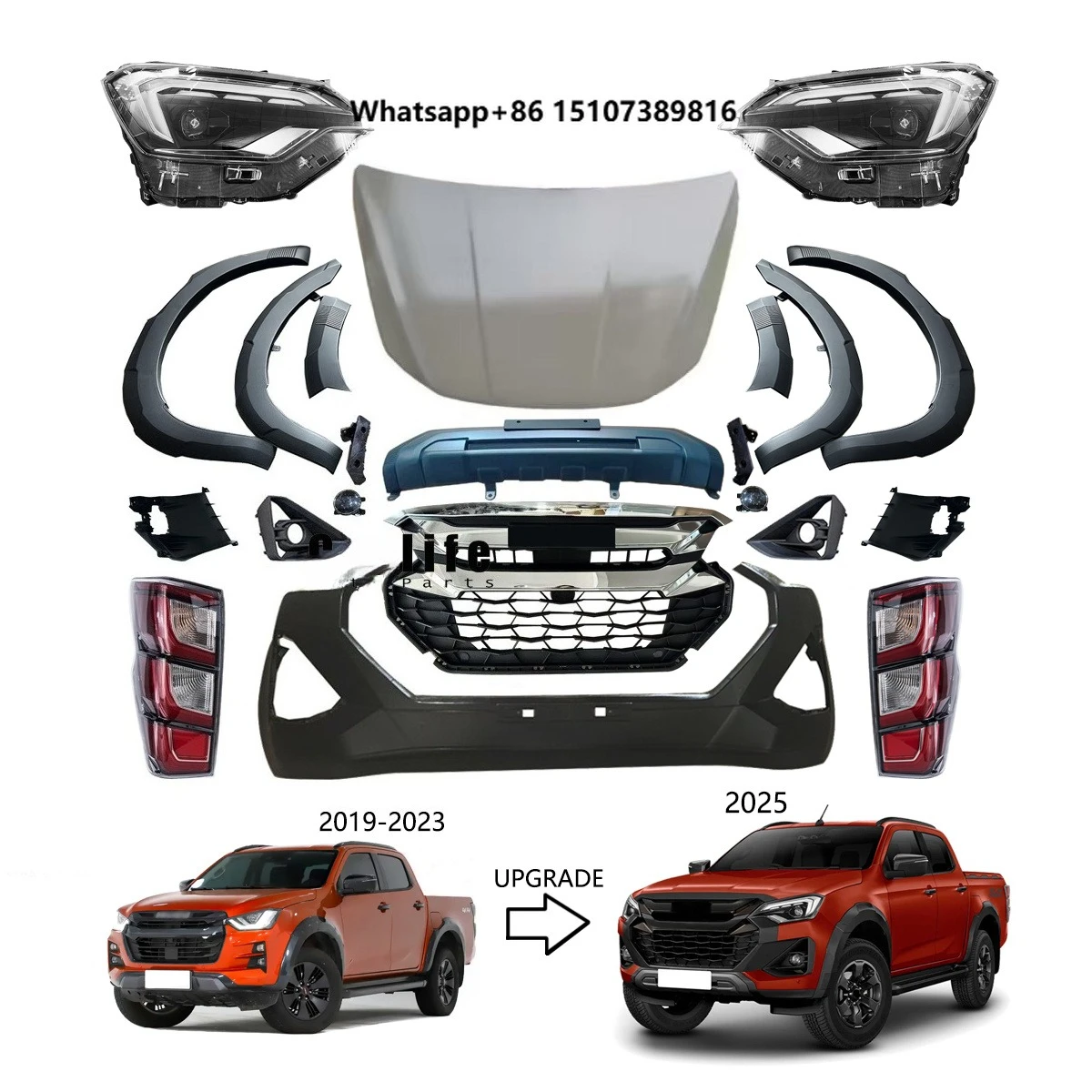 New Design Bumpers Body Kit for  4X4 Dmax 2019-2023 Facelift to 2025 V CROSS Model.