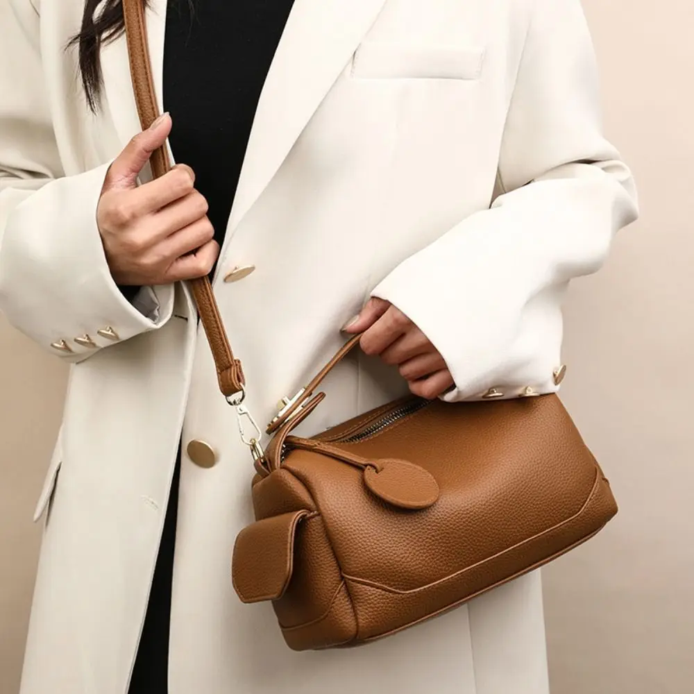 

High End Vintage Single Shoulder Bag Top Handle Light Luxury Women's Crossbody Bag Soft PU Leather Tote Pillow Bag Shopping