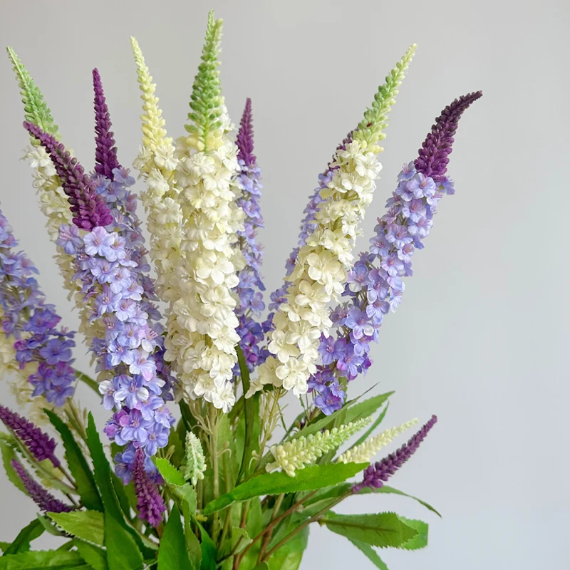 3 Stück Lavendelblüten, künstlich, cremefarben, künstliche Lavendelblumen für Zuhause, Stoff, Blumenarrangement, Dekoration, Hochzeit, Party