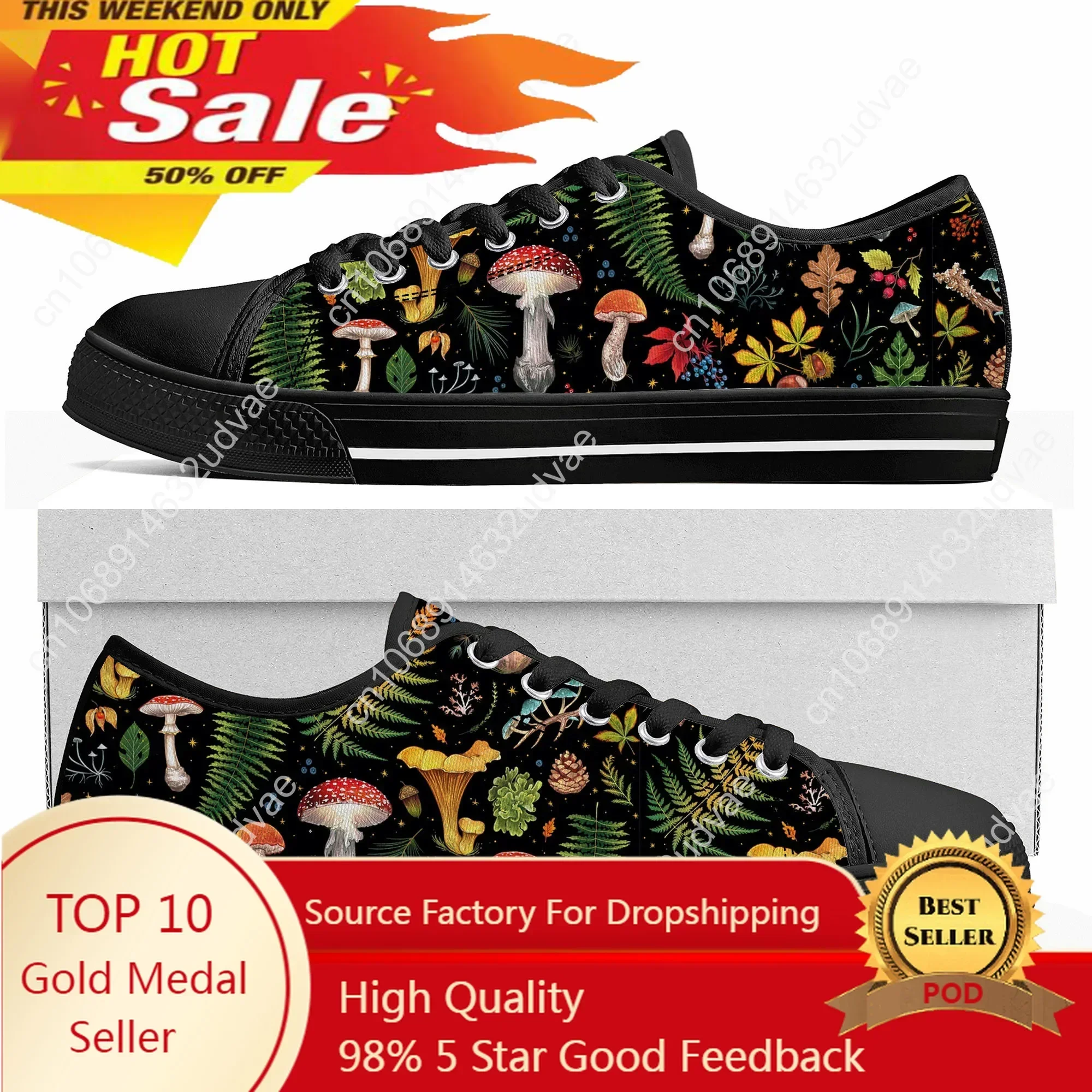 Mushroom Vintage Made Low Top Sneakers Mens Womens High Quality Canvas Sneaker Bespoke Casual Couple Shoes Custom Shoes