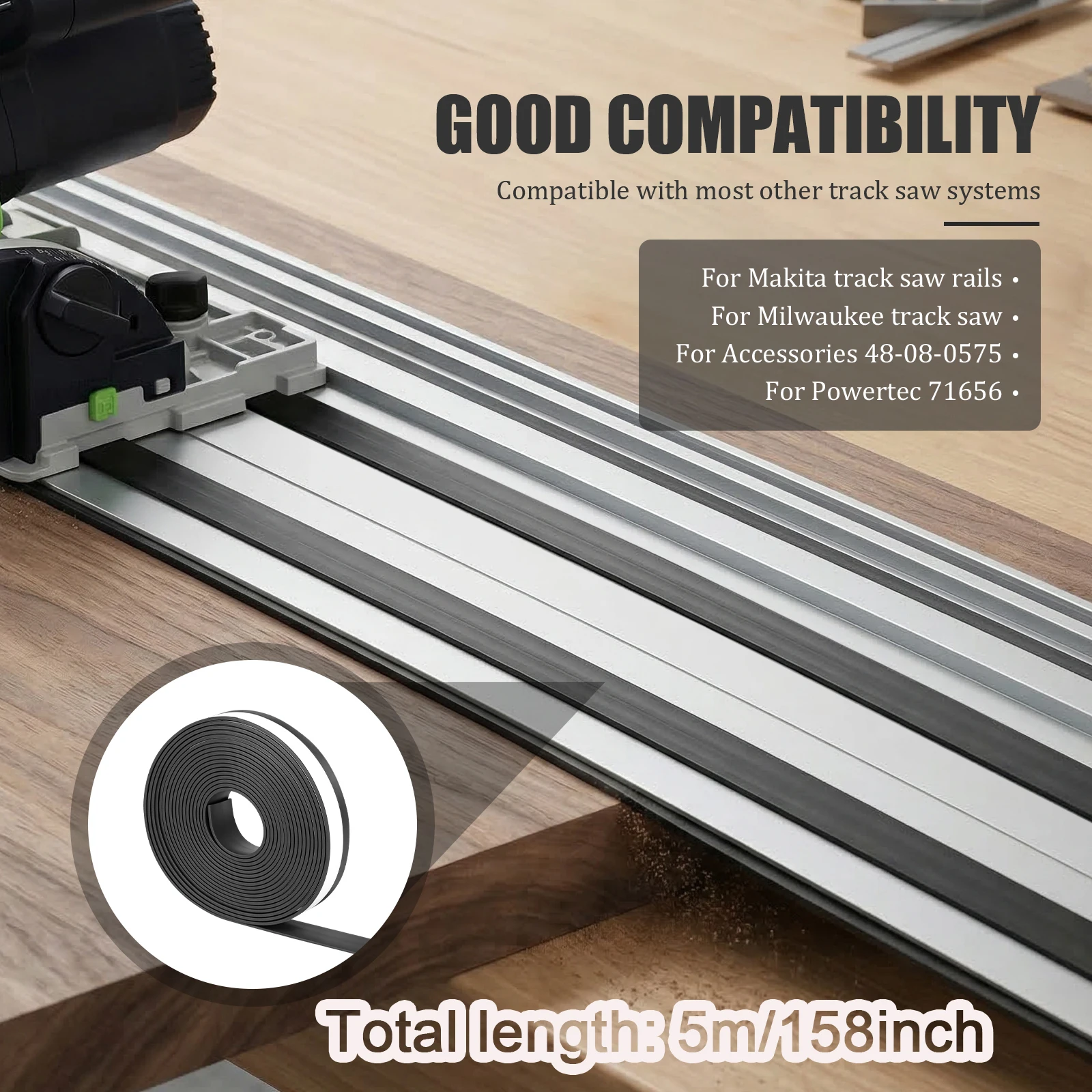 

Защитная лента от обломков 158 дюймов, самоклеящаяся, прочная, для пильных станков Makita/DeWalt/Milwaukee/Festool G