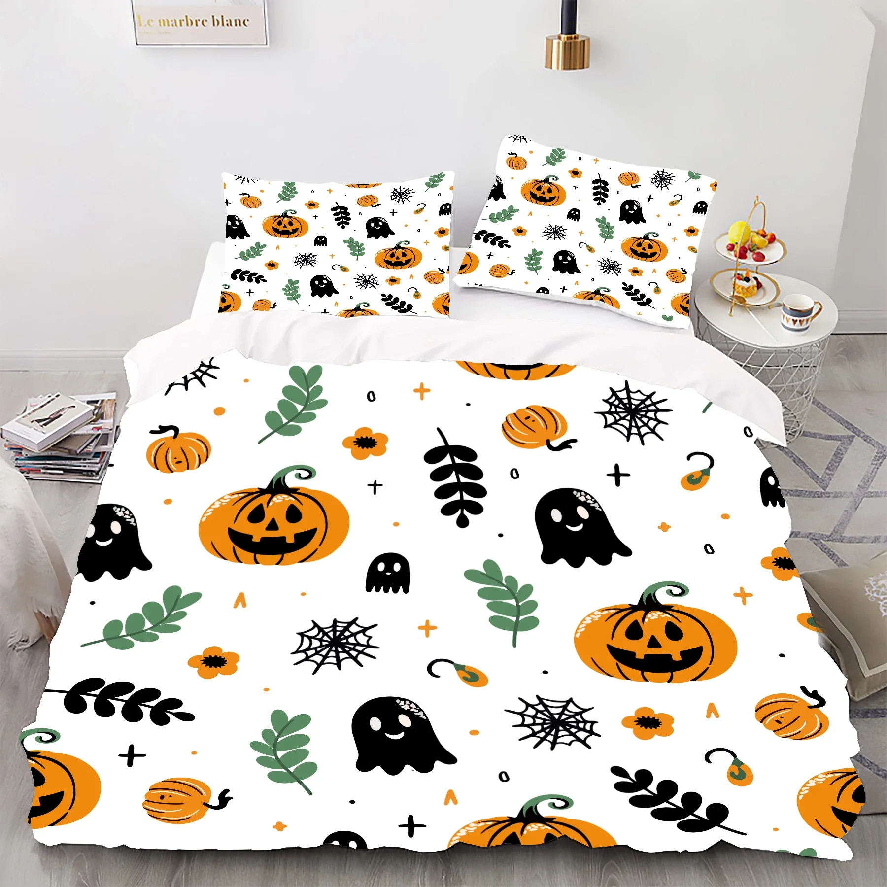 Halloween - Style Digital Printed Duvet Kit - Polyester - Bedroom Decor -1 Bed cover +2 Pillowcases (no pillow core)