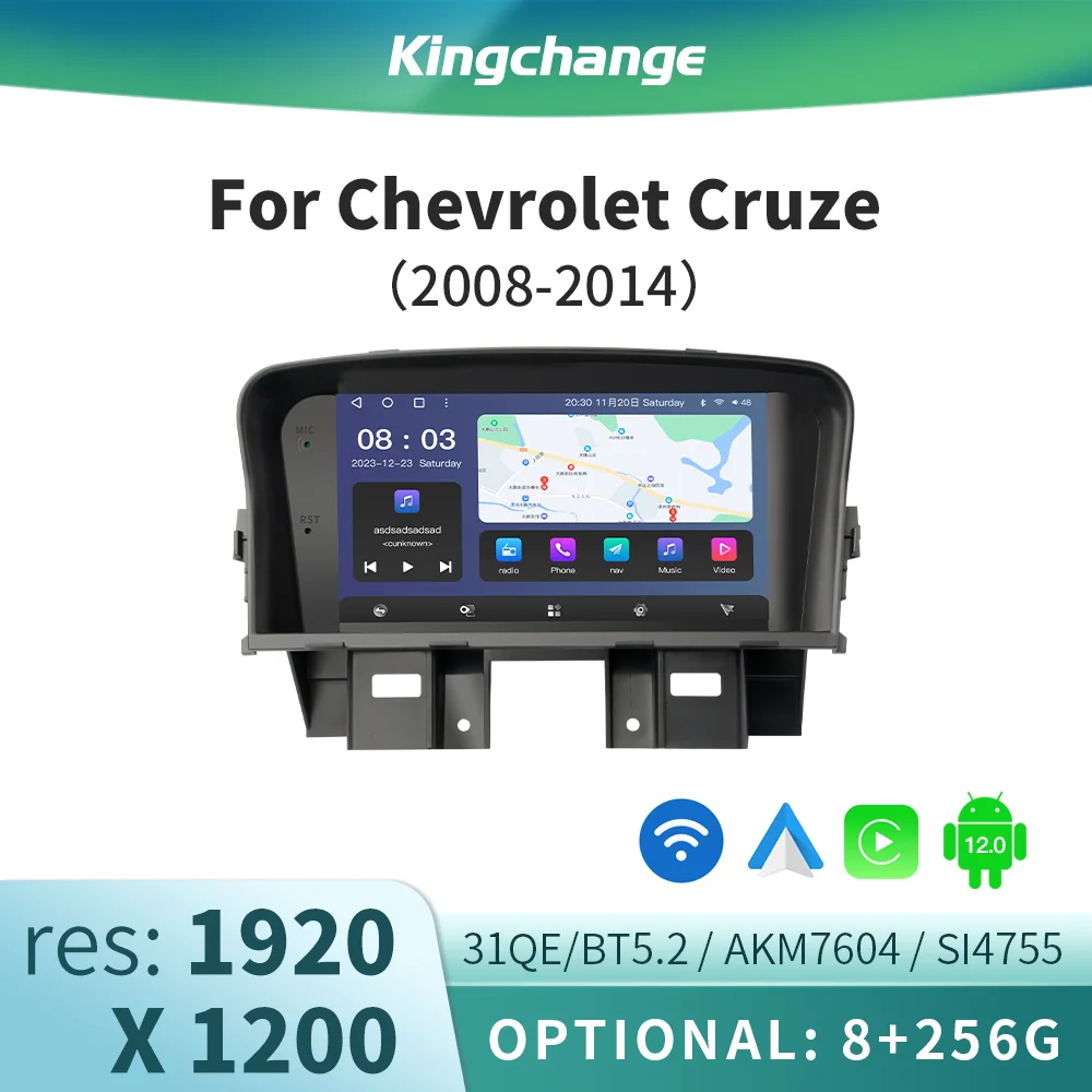 

Kingchange 7" Android 12 Car Radio for Chevrolet Cruze J300 2008-2012 Multimedia Player GPS 2din Carplay Auto Stereo