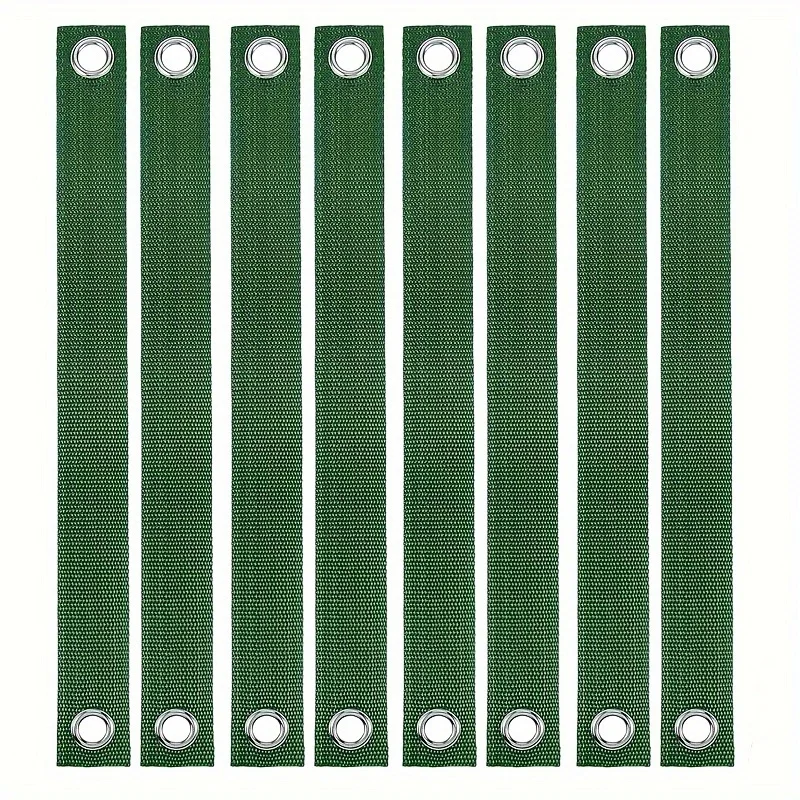 8pcs Green Nylon Tree Support Straps, Durable Tree Straightening Ties for Saplings & Wind Protection