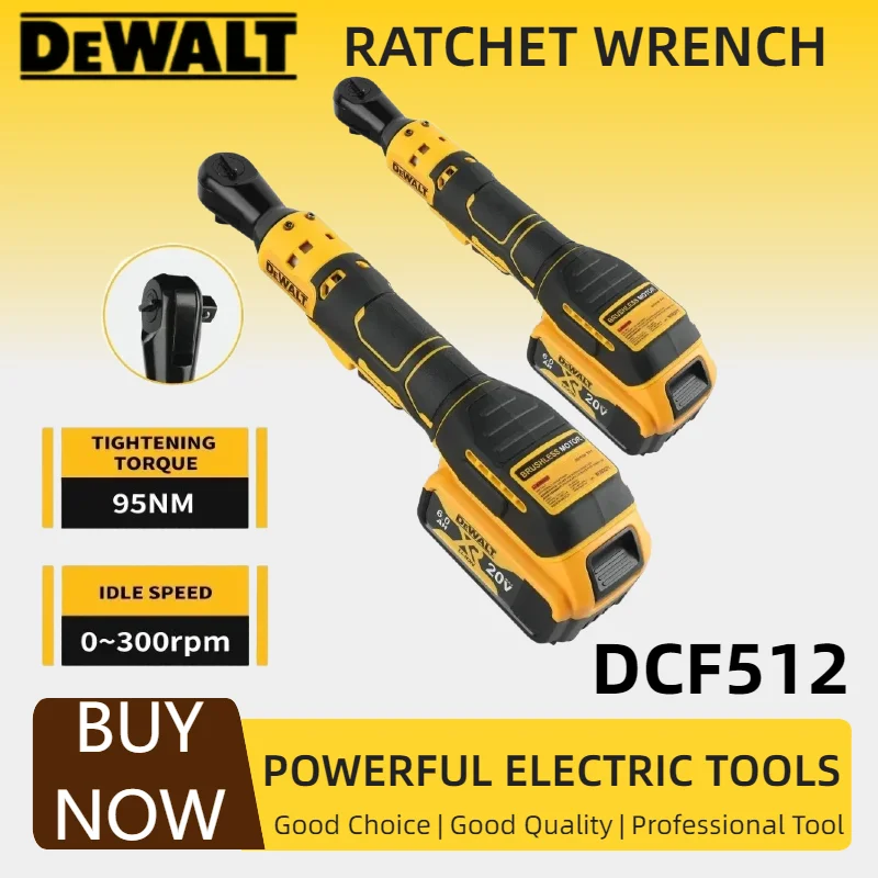 Dewalt DCF512 Brushless Cordless Right Angle Ratchet Wrench 3/8 1/2 Inch Variable Speed LED Work Light Power Wrench
