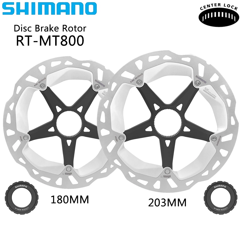 SHIMANO DEORE XT RT MT800 Center Lock Disc Brake Rotor 180MM 203MM MTB Bike Brake Rotor for Mountain Bike Cycling Parts