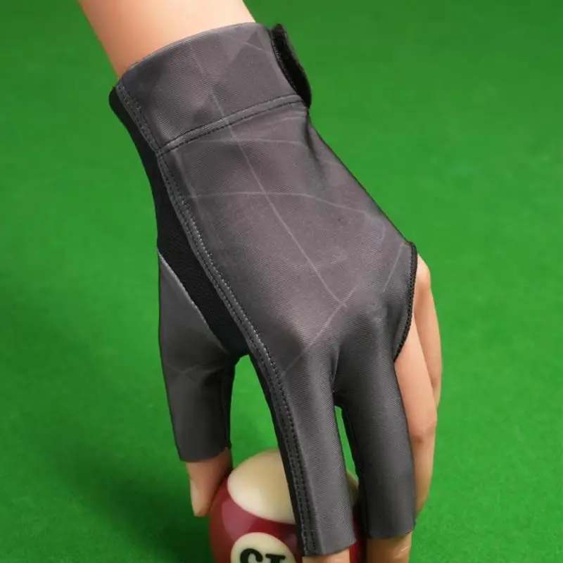 1PCS Three Fingers Snooker Glove Elasticity Left Right Hand Billiard Glove Anti Skid Spandex Training Glove Fitness Accessories