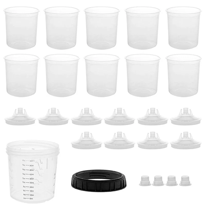 ABRN-1Set 600CC Disposable Paint Cup Spray Cup Paint Mixing Tank Type H/O Quick Disposable Cup Spray