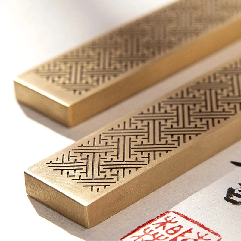 Brass Calligraphy Paperweight Paper Press Book Press Bar For Chinese Calligraphy Writing Practice Desktop Stationery Supplies