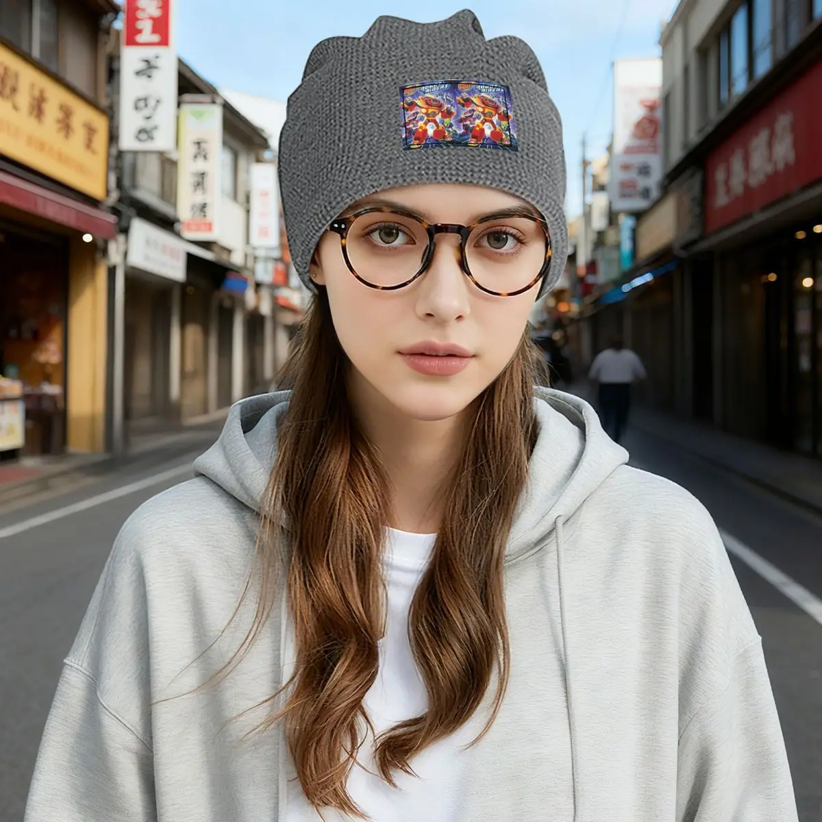 Blaze And The Monster Machines Waffle Knit Fleece Lined Beanie with PU Leather Patch Unisex Warm Winter Soft Cap