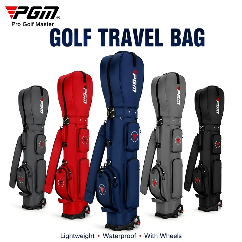 PGM Golf Travel Bag with Wheels Airline Approved 14 Club Capacity Lightweight Waterproof Golf Bag Travel Cover for Men