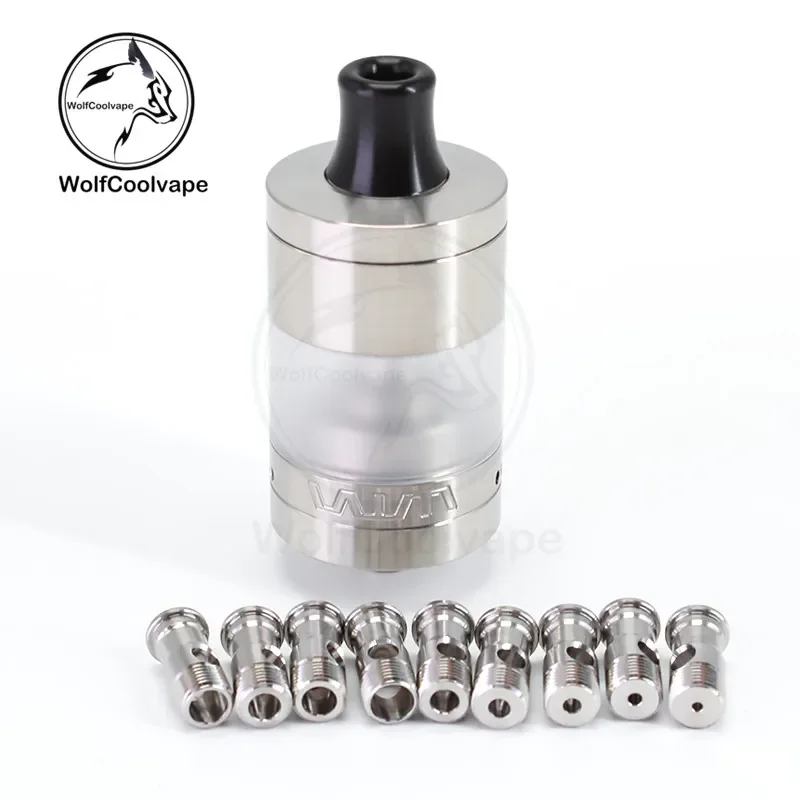 Wolfcoolvape VWM Intensa Style RTA 22mm 5.2ml 316SS PCTG MTL Vape Tank مع 10 دبابيس هوائية مجموعة رذاذ قابلة لإعادة البناء