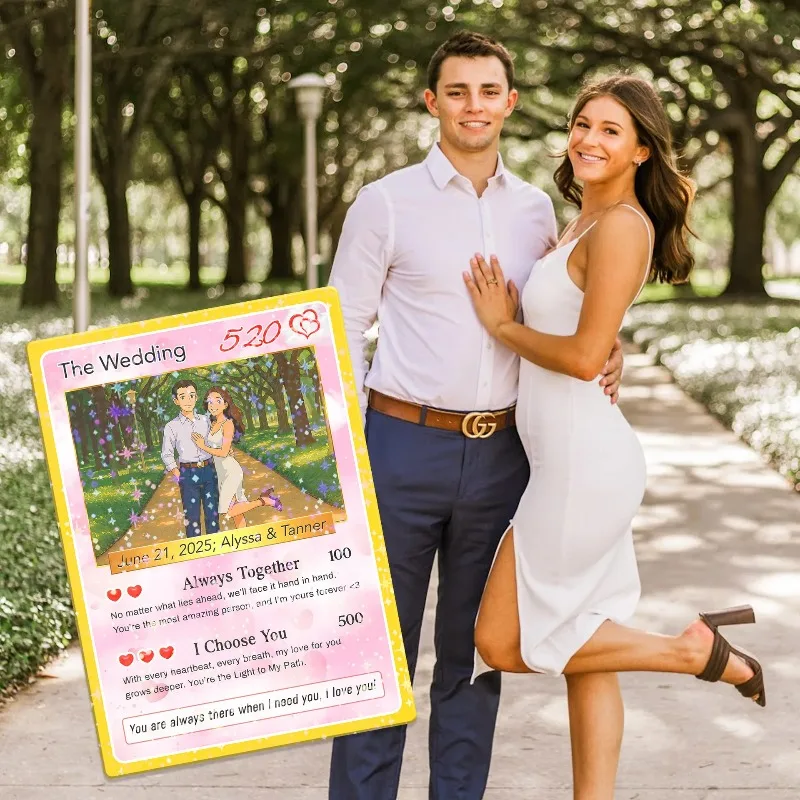 

Custom Card Style Anime Photo Portrait Customizable Trading Card Picture Gift Lovers Card Customized Gifts Valentine Wedding