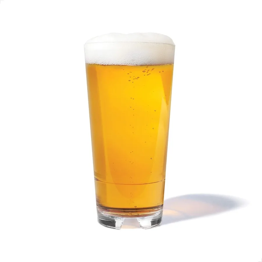 

Набор из 4 штабелируемых охладителей на 20 унций для пикников на открытом воздухе, барбекю и кемпинга: небьющиеся пластиковые пивные стаканы премиум-качества с посудой