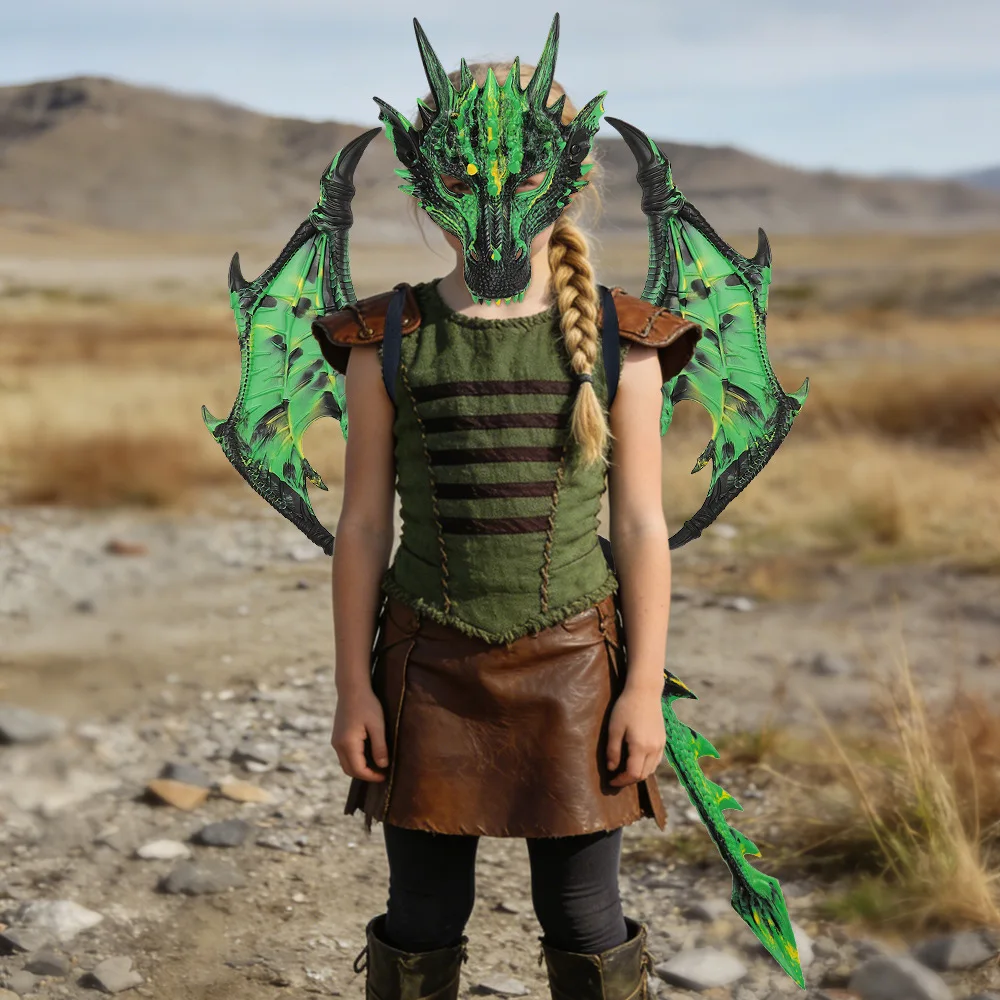 New Halloween Children's RP Dragon Suit Colorful Ultra-light Soft Pie Pair Decorative Cosplay Photo Props