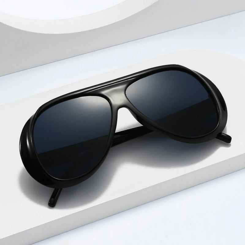 نظارات شمسية رائدة بحجم كبير للرجال والنساء ، ظلال مرآة متدرجة عتيقة ، نظارات شمسية عصرية ، UV400 #3